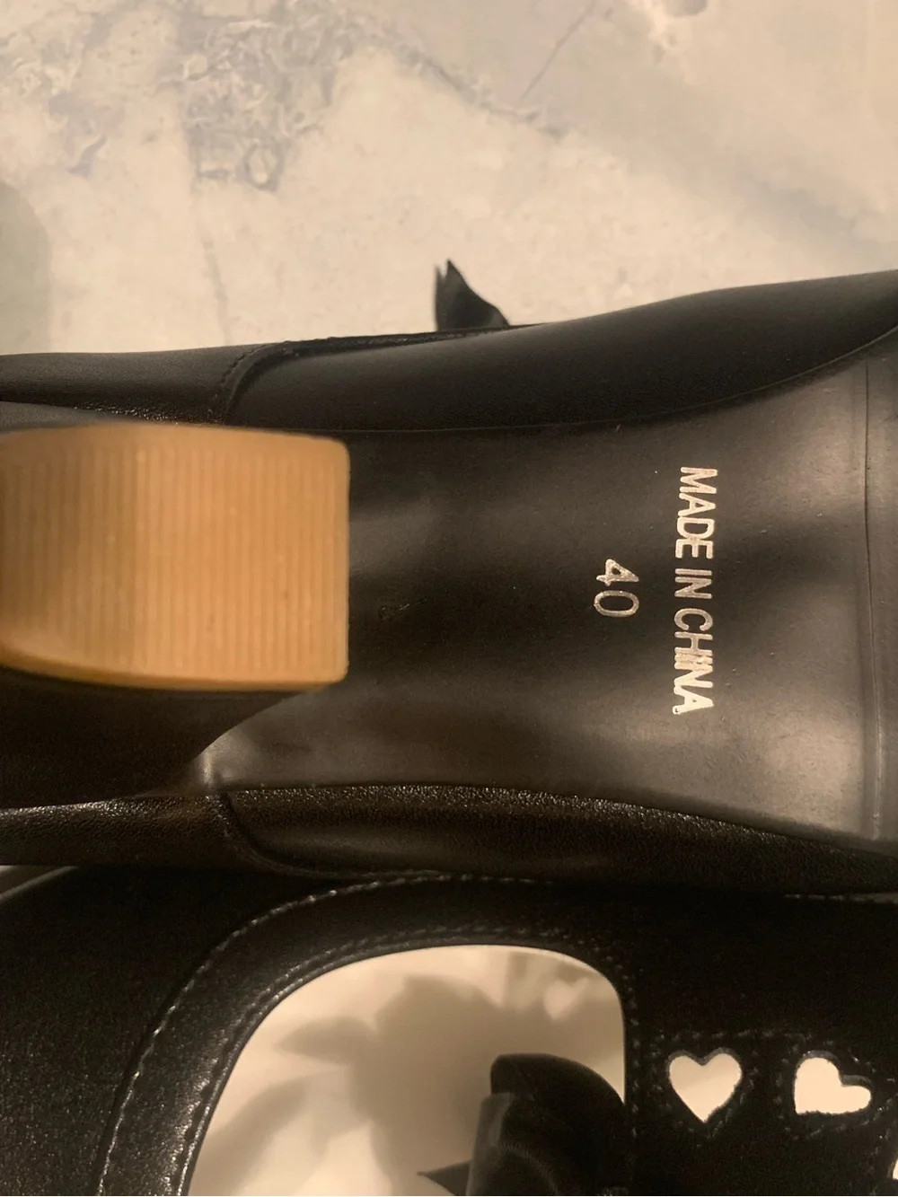 Girls Black Mary Jane Ribbon Shoes
